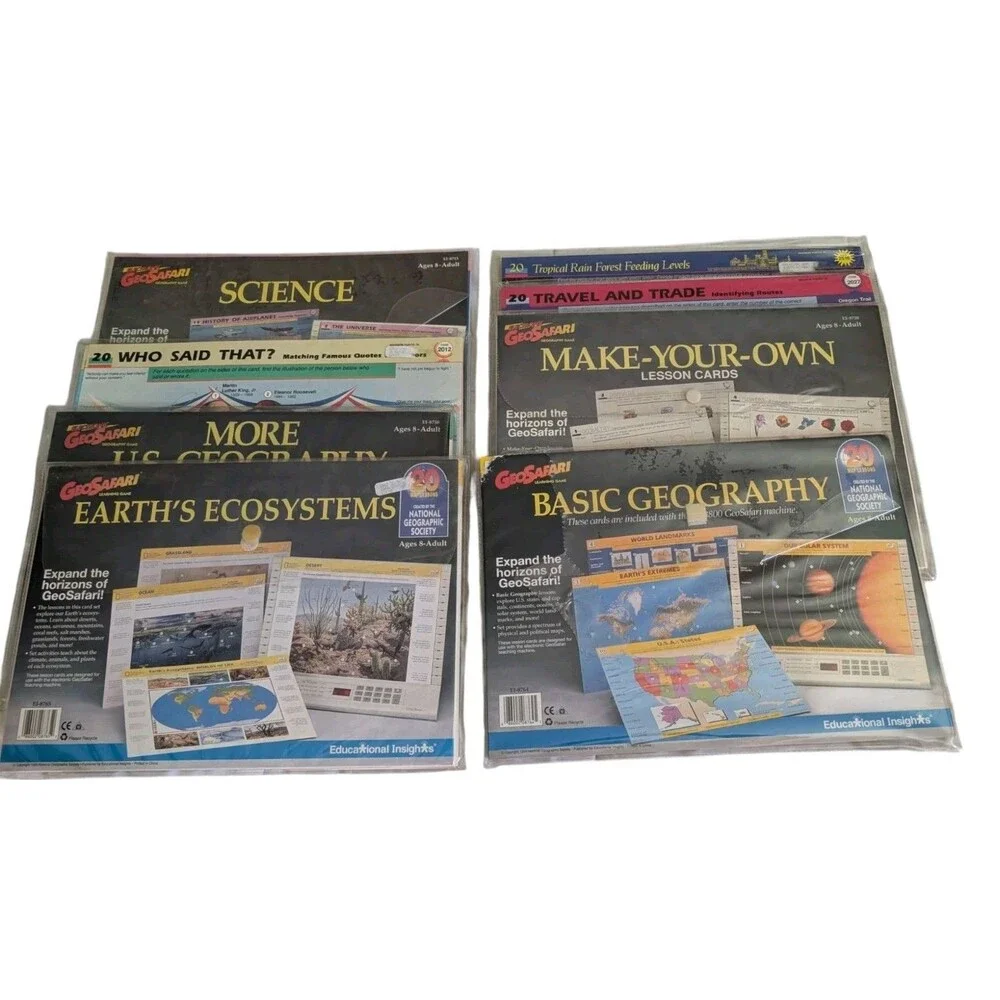 Vintage GeoSafari Electronic Learning Game EI 8700 Tested Works Great w/ 8 Sets